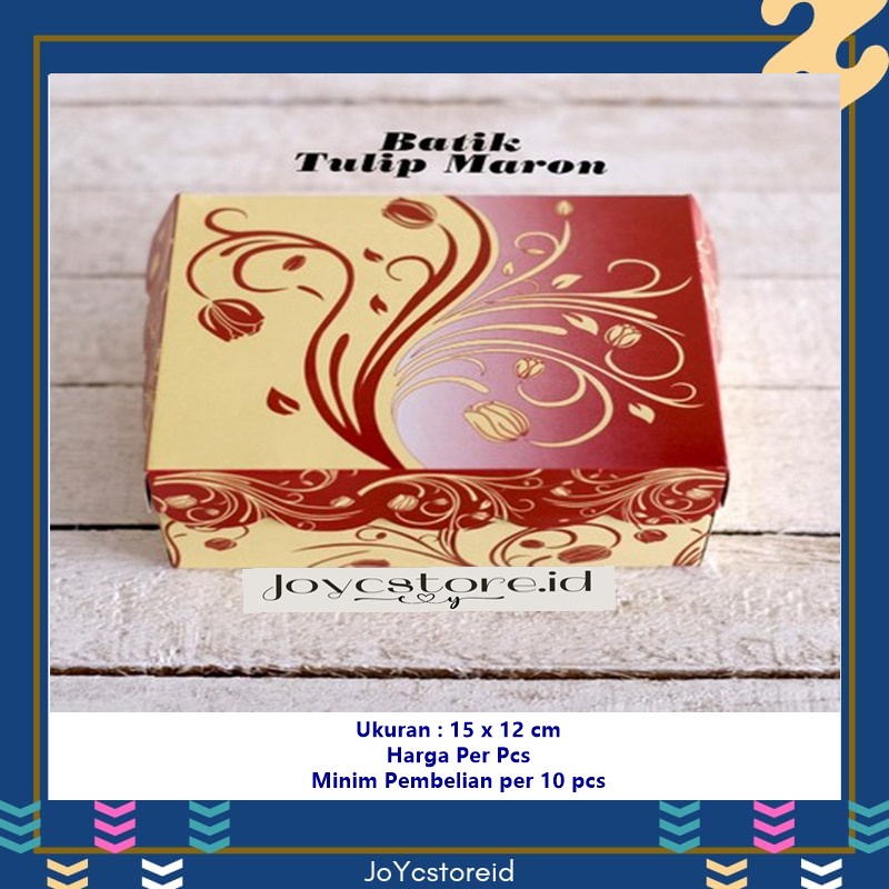 

Dus Roti Kotak Kue Cantik R5k Batik TULIP Kotak 15x12 Box Jajan - Cokelat/ Box Kue / Box Jajan / Snack Box / Kotak Kue / Kotak Roti / Kotak Jajan / Dus Kue / Dus Jajan / Dus Snack / Kardus