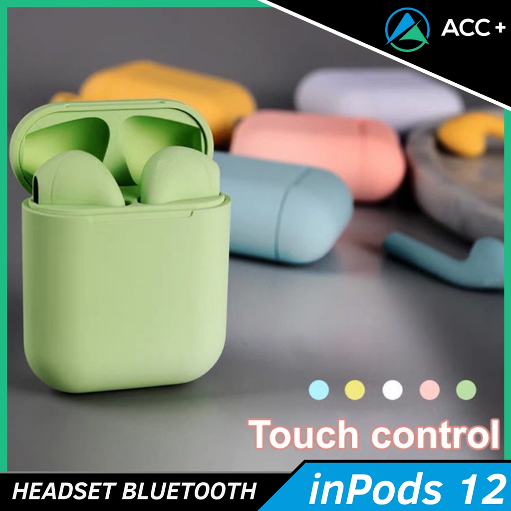 Headset Bluetooth  inpods 12 TWS Wireless Earphone Bluetooth 5.0 Warna Macaron inPods12