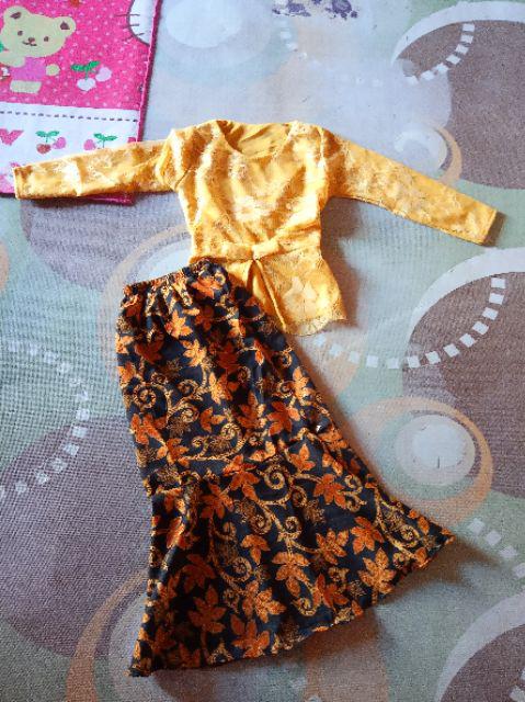 St Duyung Aisah Kid Shiren Set Shireen Batik Kids Stelan Kebaya Brukat Batik Duyung Anak Bella