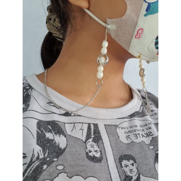 Strap Masker 2in1 Tali Masker Konektor Kalung Mutiara Lanyard Mask ( Masker Strap) / Gantungan Tali Masker