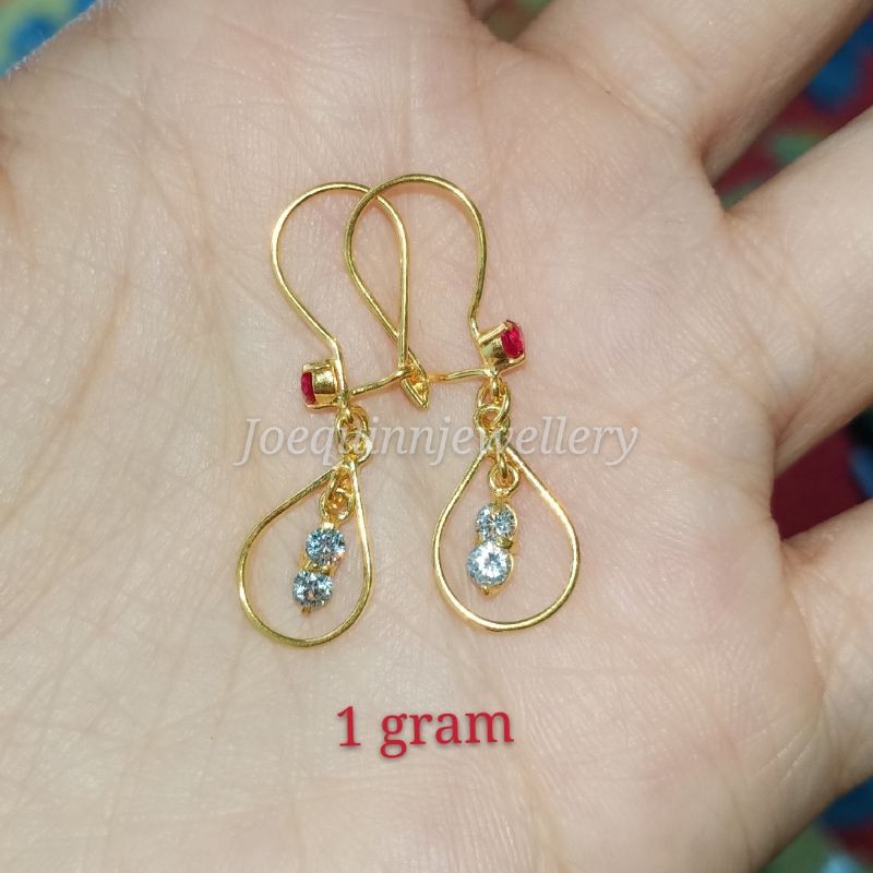 Anting dewasa emas muda lampion