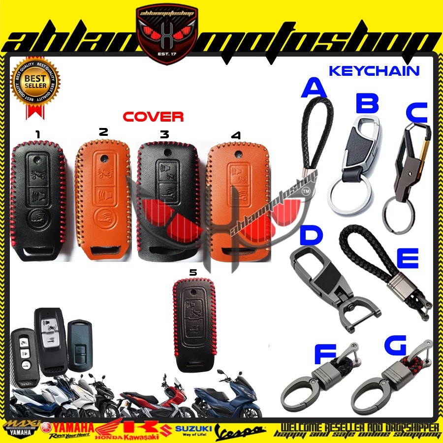 Gantungan Kunci Keychain Kondom Silikon Sarung Remote Motor Honda Pcx Adv Vario Scoopy 160 150 125 Forza 250-LEATHER KULIT (D)
