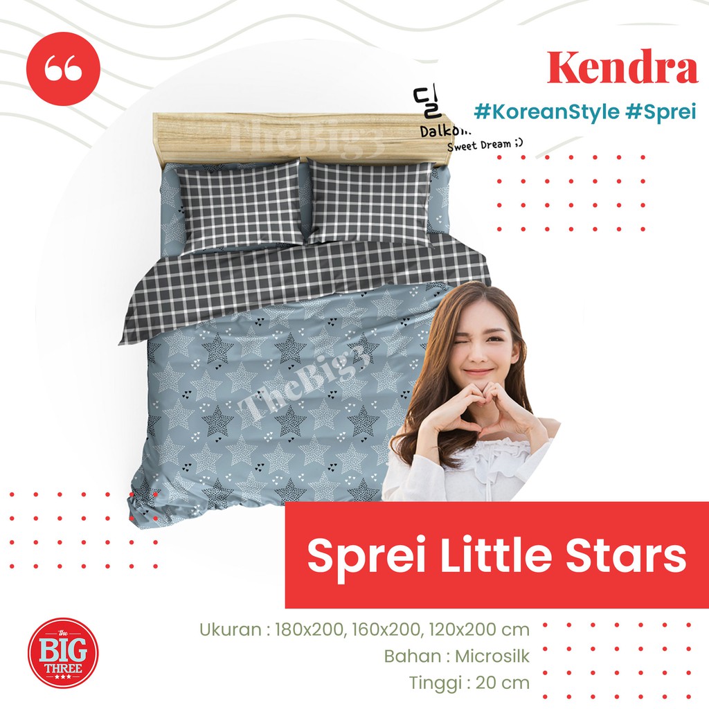 BEDCOVER saja KENDRA 220x200 cm untuk kasur 180X200 / 160X200 motif Cactus Love Iris Racing Car Little Star -Blue Owls Arcadia Forest Friend Nessa Peninsula Saranghae Galaxy Sweet Dream Spring Leaves KING QUEEN 180 160 - NIKAH - BC