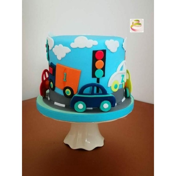 

birthday cake mix foundant dekorasi