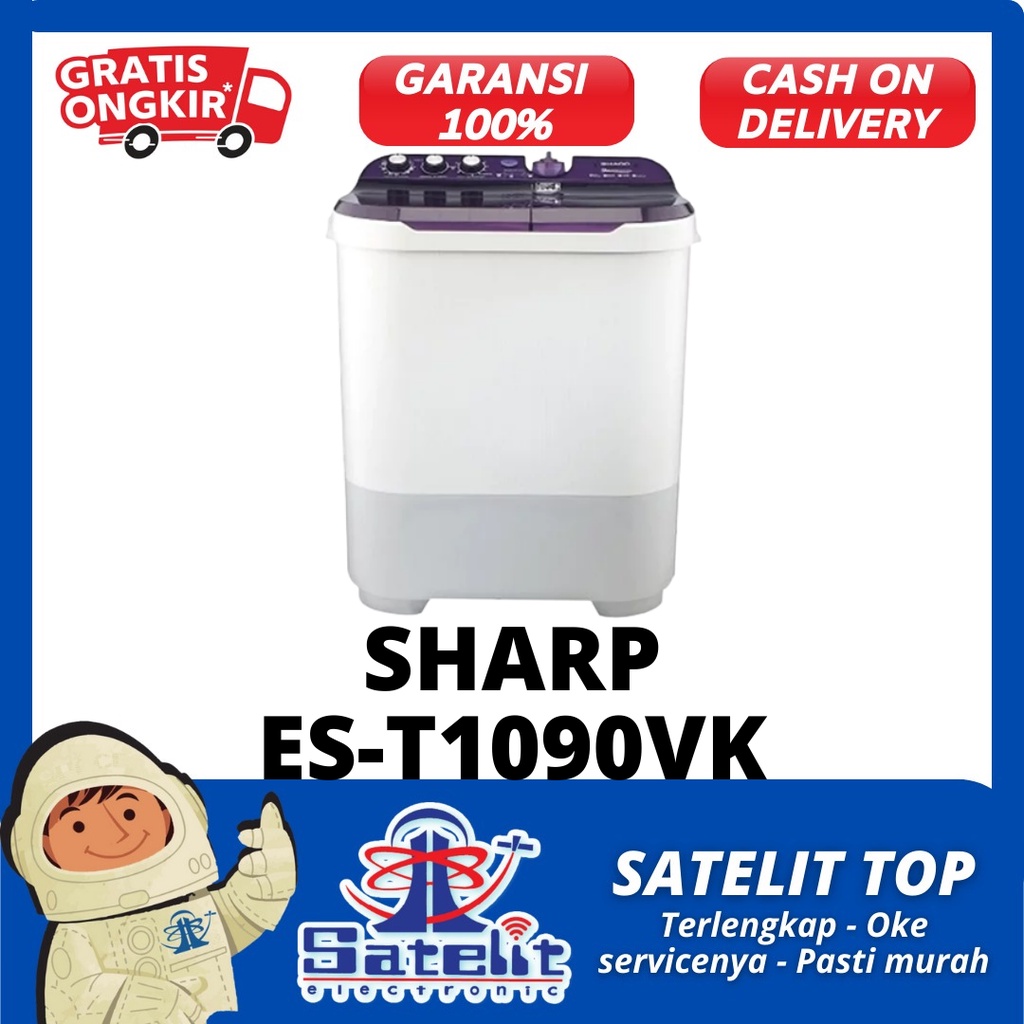 MESIN CUCI / WASHING MACHINE / ALAT CUCI PAKAIAN 2 TABUNG SHARP EST1090VK