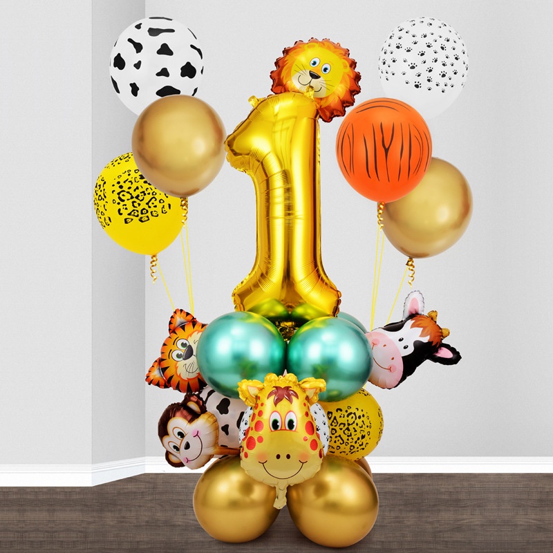 PartyHouse.Medan 26 Pcs/1 Set Balon Animal Angka