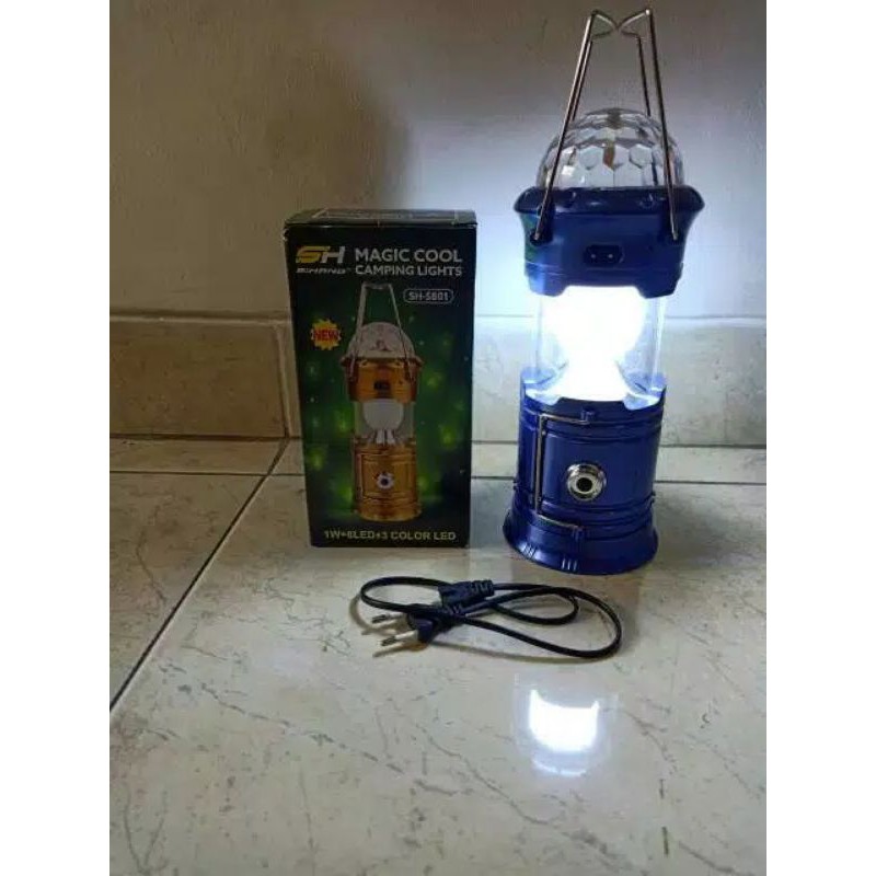 Lampu Lentera Camping SH-5801 + Senter + Lampu Disco  - Lampu Lentera Dicso