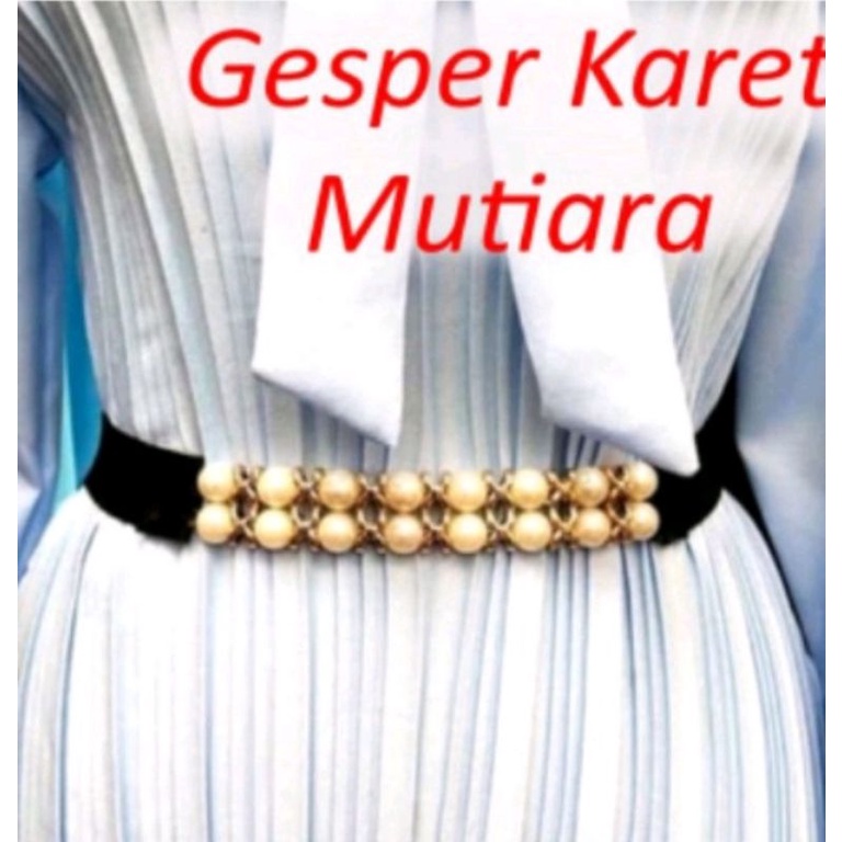 gesper karet mutiara