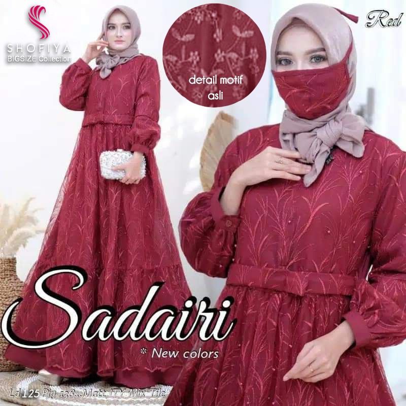 [SIAP KIRIM] 100% ORI Sadairi dress Merah by Shofiya / Ld 125 Pb 138