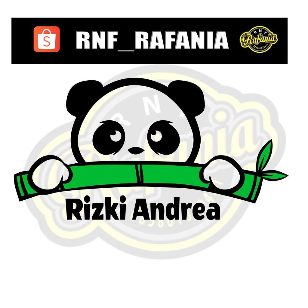 STIKER DINDING KAMAR RUMAH PANDA BAMBU NAMA BISA D GANTI SESUAI KEINGINAN CUSTOM