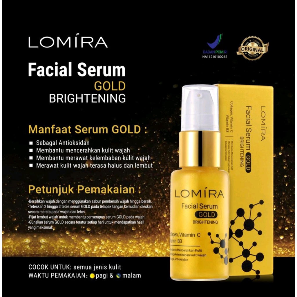 SERUM WAJAH GOLD LOMIRA - LOMIRA FACIAL SERUM GOLD