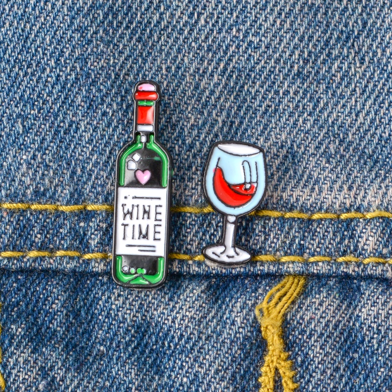 Bros Pin Mini Desain Gelas Wine Untuk Aksesoris Pakaian