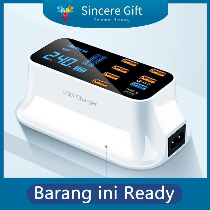 USB Soket Adapter Fast Charging 8 Port Quick Charger 3.0 Type-C/USB