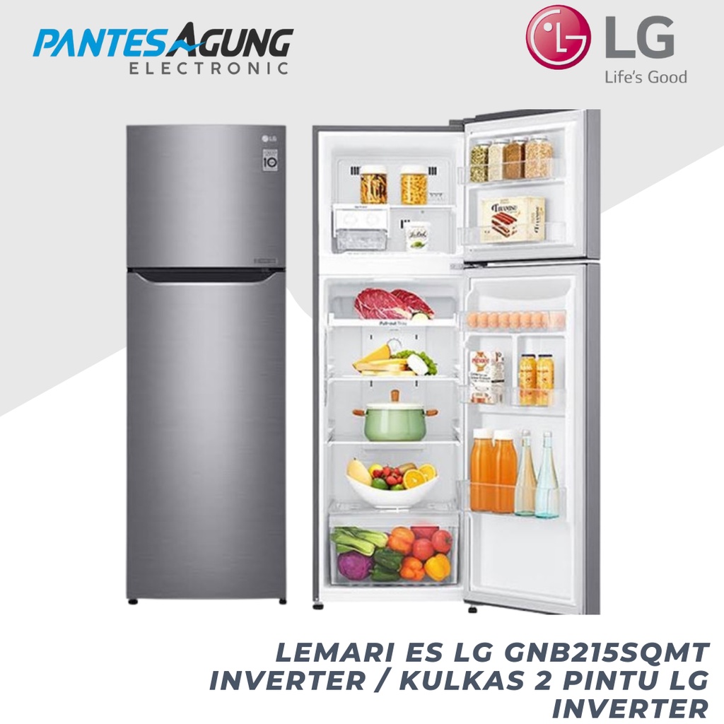 LEMARI ES LG GNB215SQMT INVERTER / KULKAS 2 PINTU LG INVERTER khusus bdg