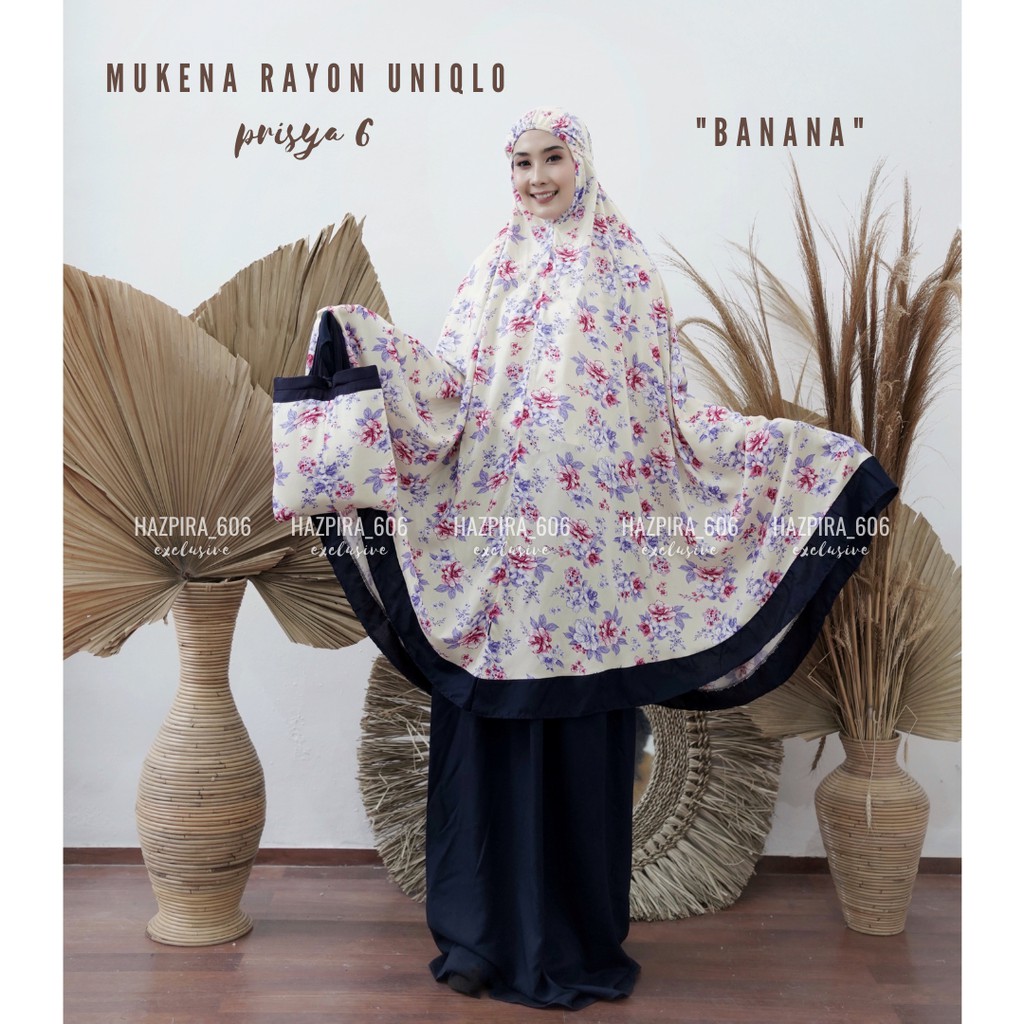 MUKENA DEWASA RAYON BALI MOTIF BUNGA PRISYA 6 JUMBO