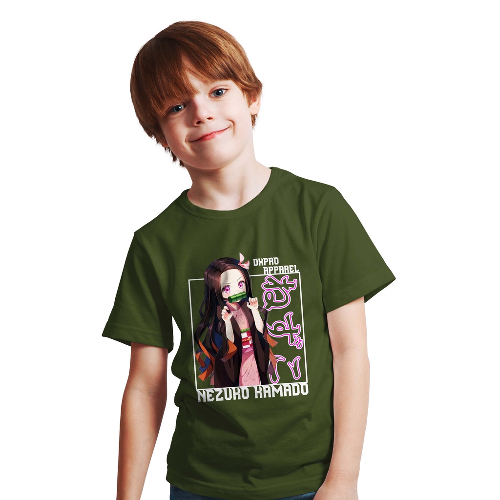 BAJU KAOS T-SHIRT ANAK ANIME NEZUKO KAMADO CUTE DEMON SLAYER TERBARU