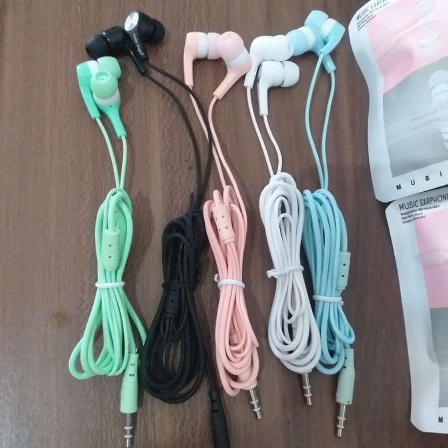 Trend-Headset Music Angel Macaron Earphone Handsfree Stereo Extra Bass earphone Termurah Berkualitas