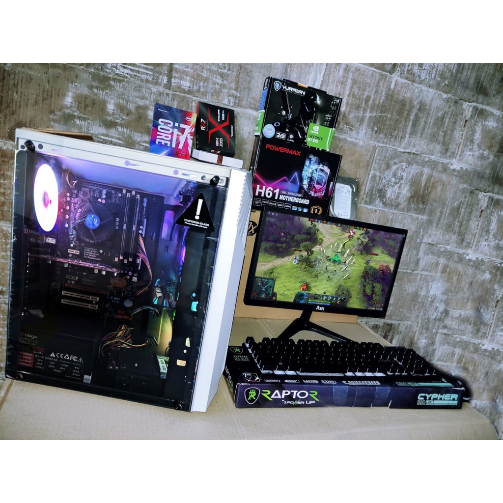 PAKET KOMPUTER GAME/DESAIN FULL BARU CORE I3,I5,I7 RAM 8GB HDD 500GB SSD 256GB VGA 2GB