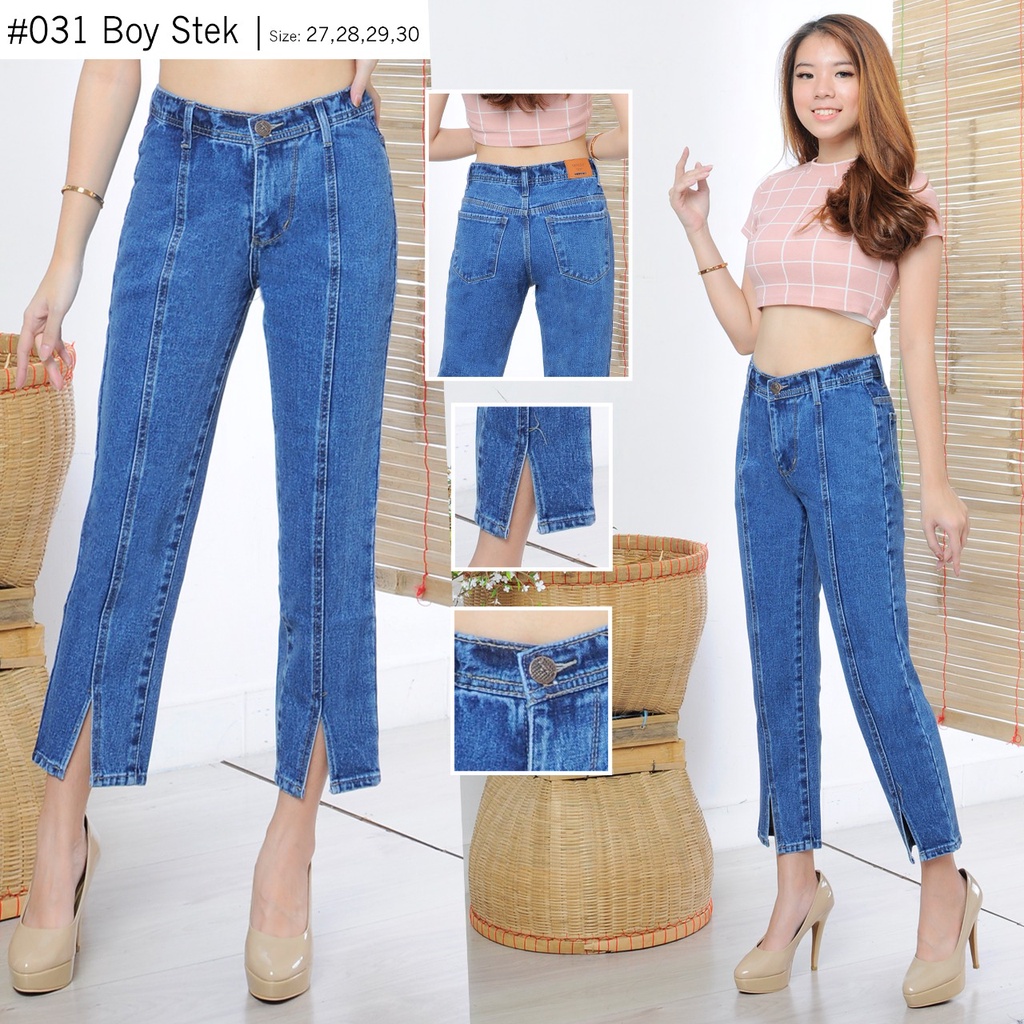 CELANA BOYFRIEND WANITA BELAH BAWAH//CELANA JEANS WANITA MASAKINI