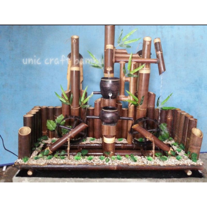 Air mancur bambu asli double tiktok kincir full vareasi Siap pakai