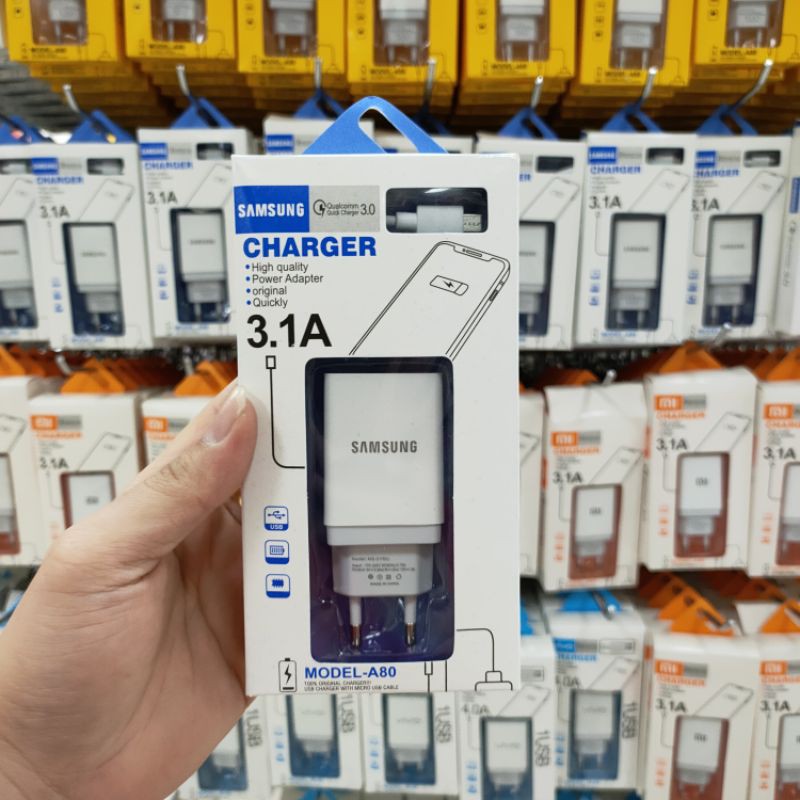 CHARGER SAMSUNG A80 SINGLE PORT REAL 1.5A MICRO USB KUALITAS BAGUS IMPORT