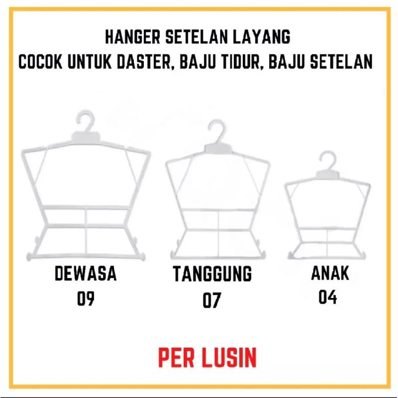 hanger layang setelan anak tanggung 07 ( 1lusin)