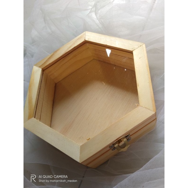 box cincin mahar tanpa hias jati belanda hexagon
