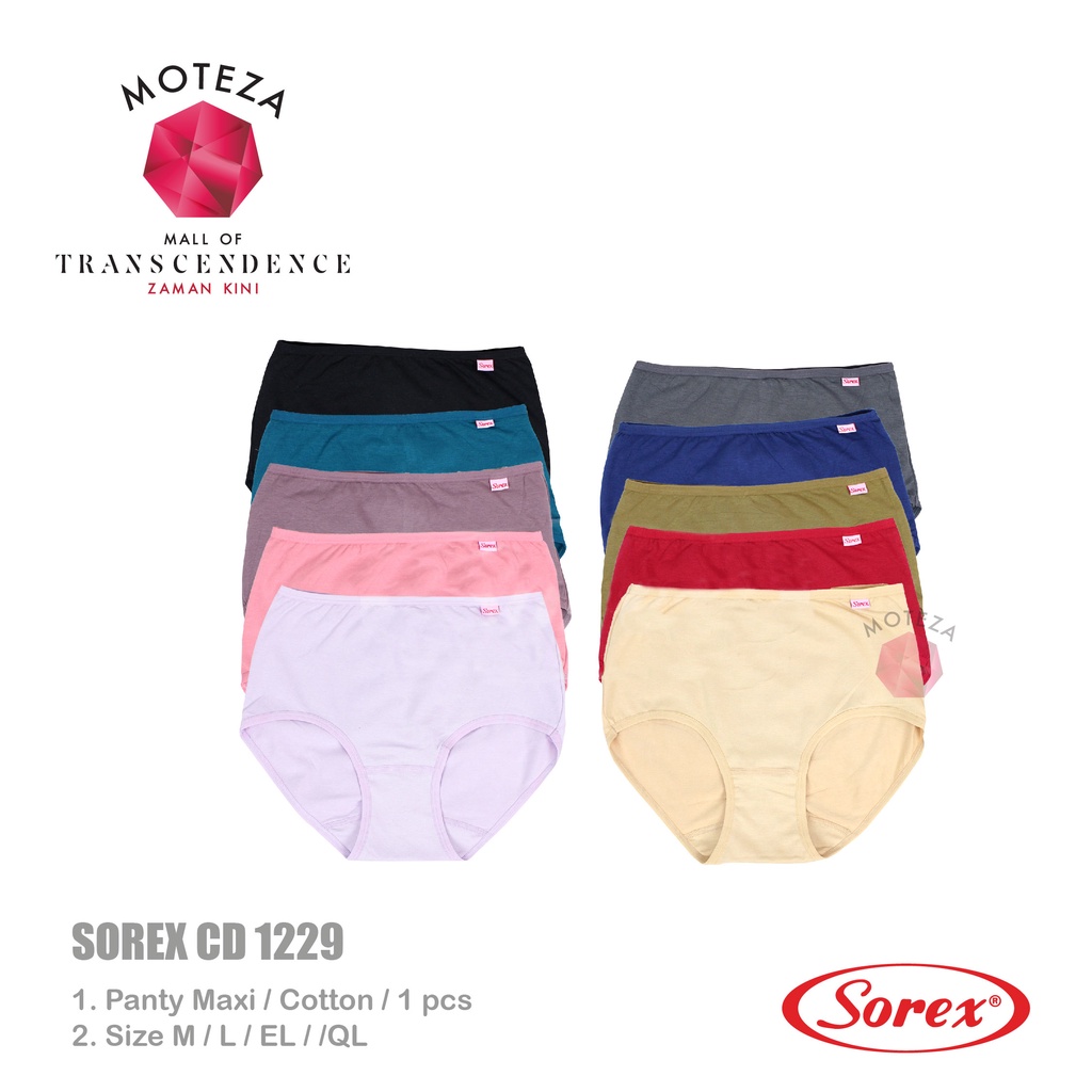 BISA PILIH WARNA Sorex Celana Dalam Wanita - CD 1229 - Maxi Panty - Katun Soft &amp; Comfort - L - EQL
