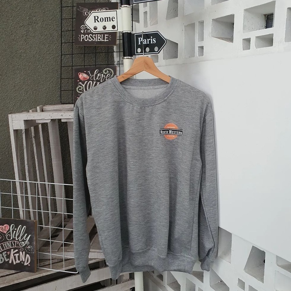 Sweatshirt North Western Bahan Fleece Korean Style Terbaru