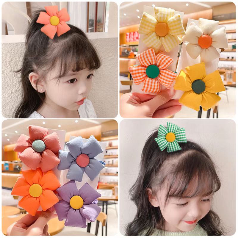 (Hello Girl)F110 Ikat Rambut Anak Motif Bunga Besar Model Korea Import