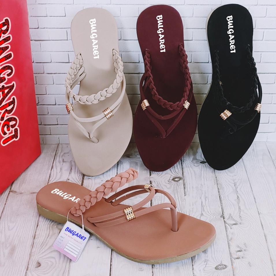 (Recomended) Sandal Wanita Jepit Tali Kepang Belakang BA 30