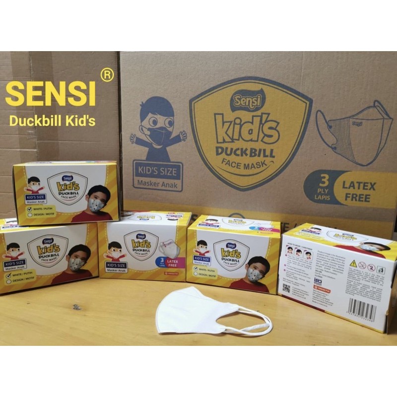 Masker Sensi Duckbill Anak - Sensi Kids Duckbill Isi 40 pcs