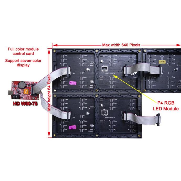 JUAL Full Color Graphic LED Controller Running Text RGB WIFI+USB HUB75 .