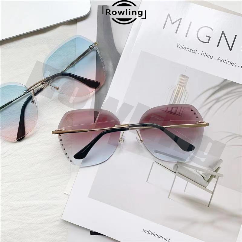 rowling(ka-68) Sunglasses Wanita  Kacamata Hitam Metal No frame Women Sunglasses New Arrival Import Kacamata Fashion