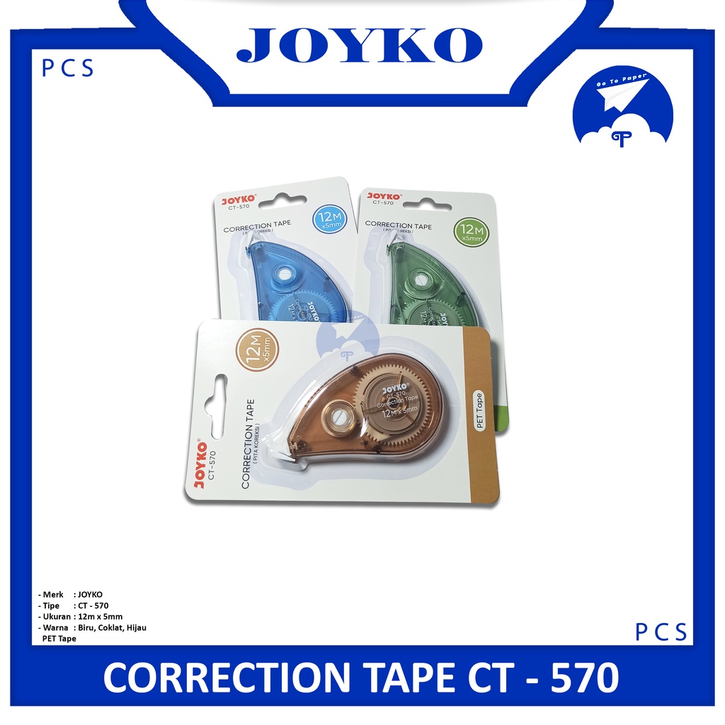 

Joyko Pita Koreksi / Correction Tape CT - 570 12m x 5mm Pcs