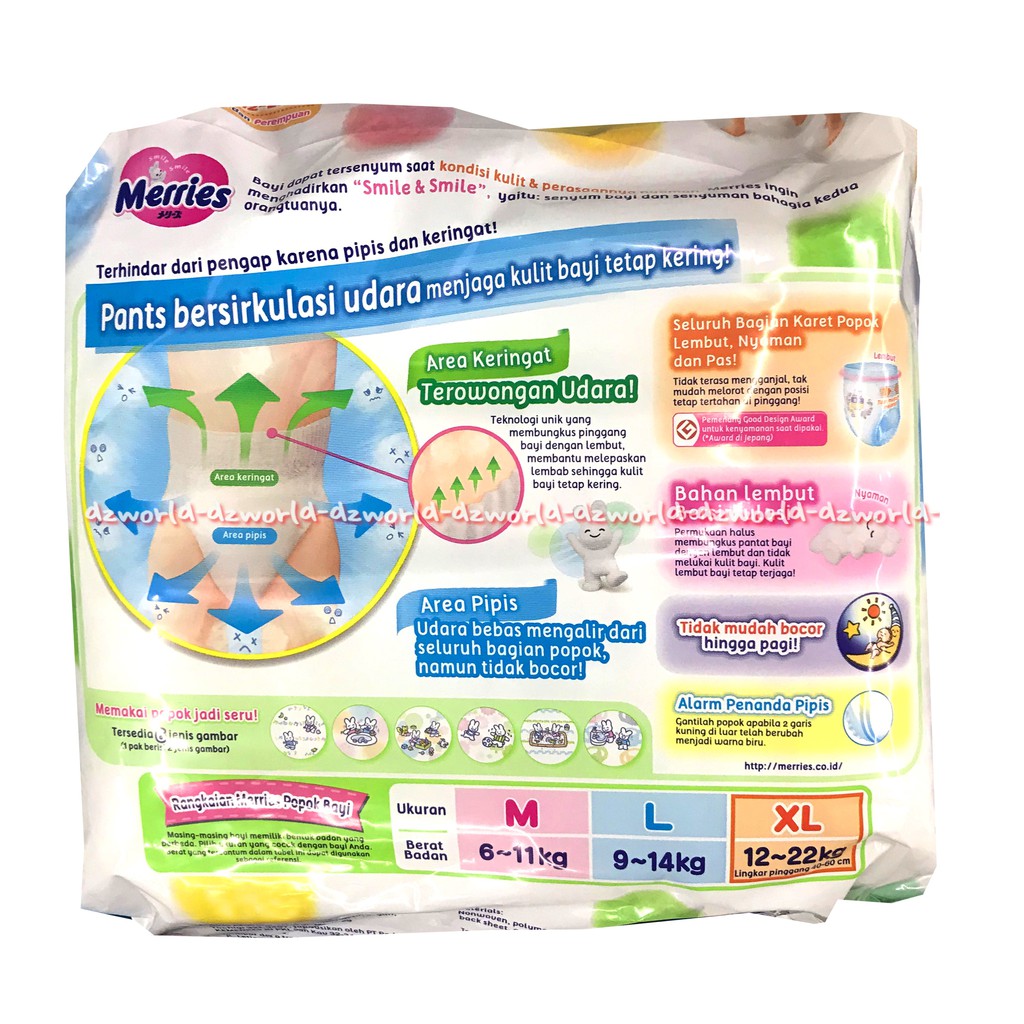 Merries XL 19 Pants diapers celana dengan Point Gather mencegah popok melorot