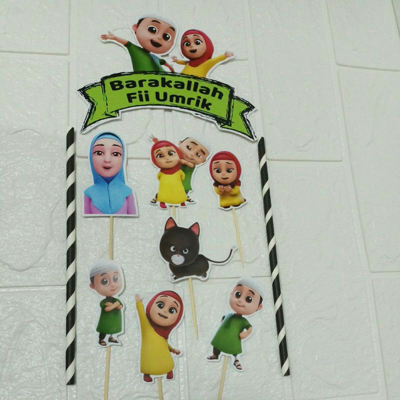 topper cake happy birthday / hiasan kue ulangtahun nussa & rara