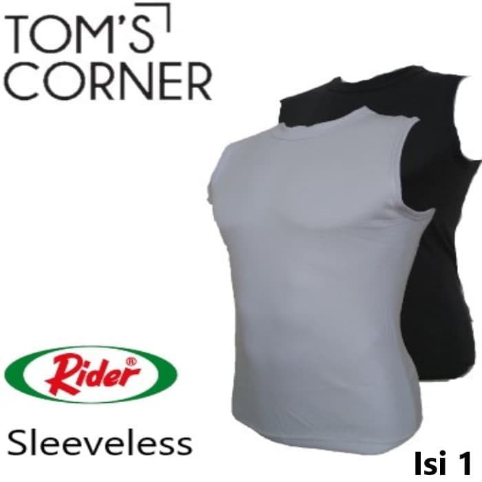 Kaos Dalam / Singlet / Baju Pria Rider Tanpa lengan Hitam Fitness Gym - Hitam, S