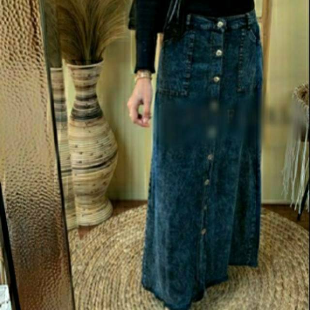 VANIA ROK JEANS / ROK BUTON SNOW / ROK  JEANS