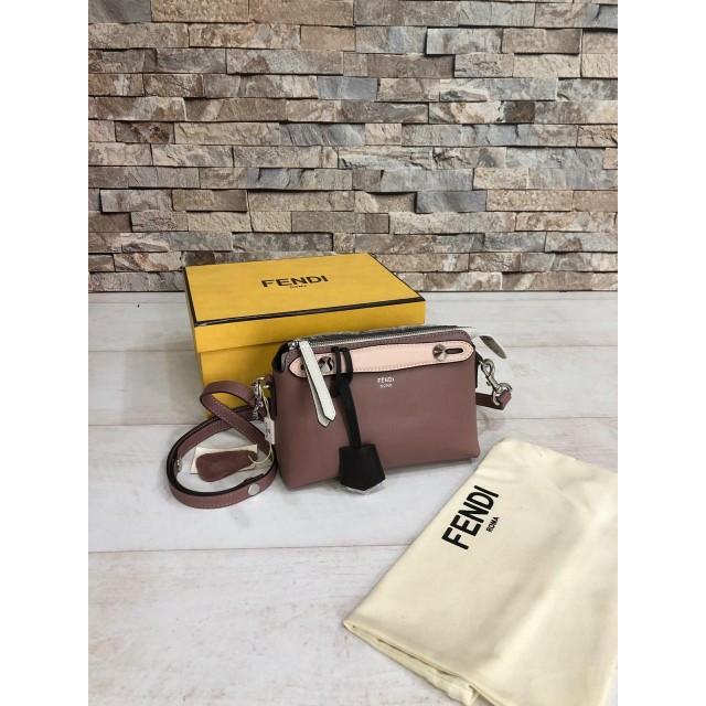 Tas Fendi By The Way Boston Mini COKLAT NUDE GAGANG SOFTPINK Super Mirror