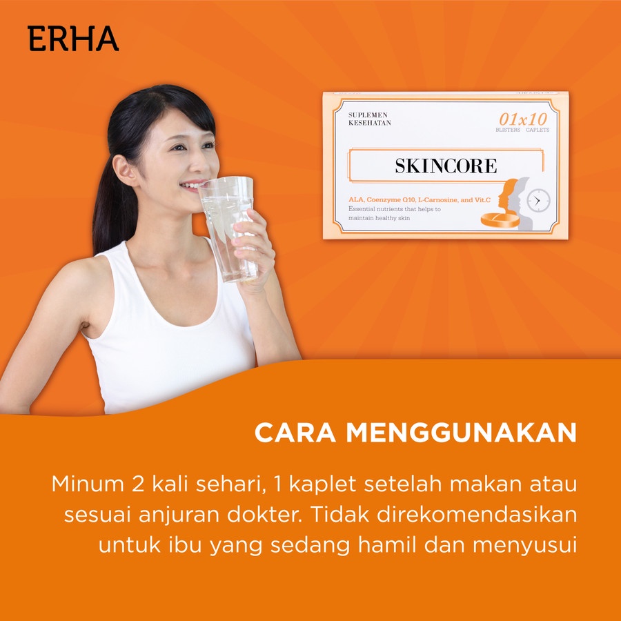 ERHA Suplemen Kulit &amp; Tubuh ERHA Skincore 10 Caps - Anti Penuaan dan Kebugaran