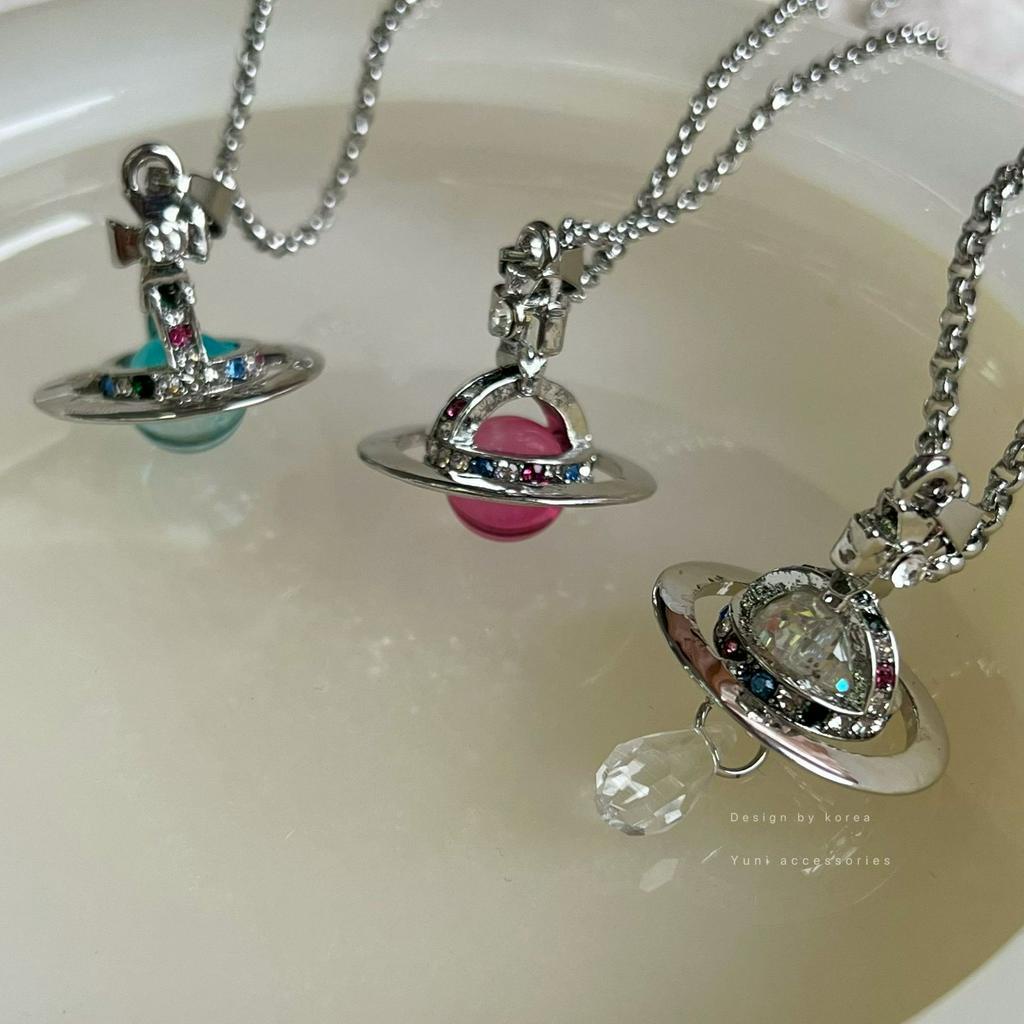 [Petillante] Vivienne westwood Chain Necklace | coquette style | kalung rantai liontin saturnus | an