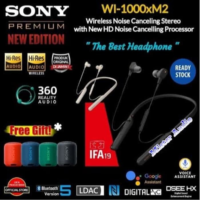 Sony WI 1000XM2 / WI1000XM2 / WI 1000X M2 Wireless NC Earphones