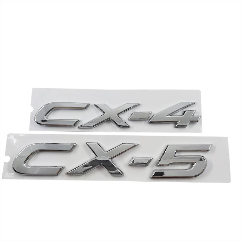 1 X ABS Chrome CX4 CX5 Letter Logo Car Auto Emblem Badge Sticker Decal Replacement For MAZDA CX-4 CX-5