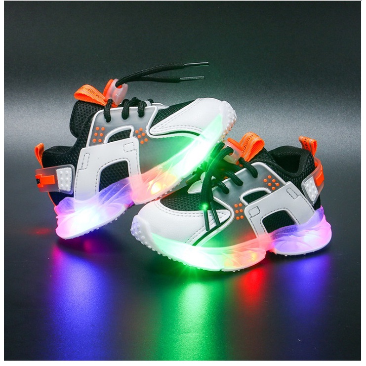 DARPA Sport Sneakers Kids Shoes LED Import Size 21-30 Usia 1-5 Tahun