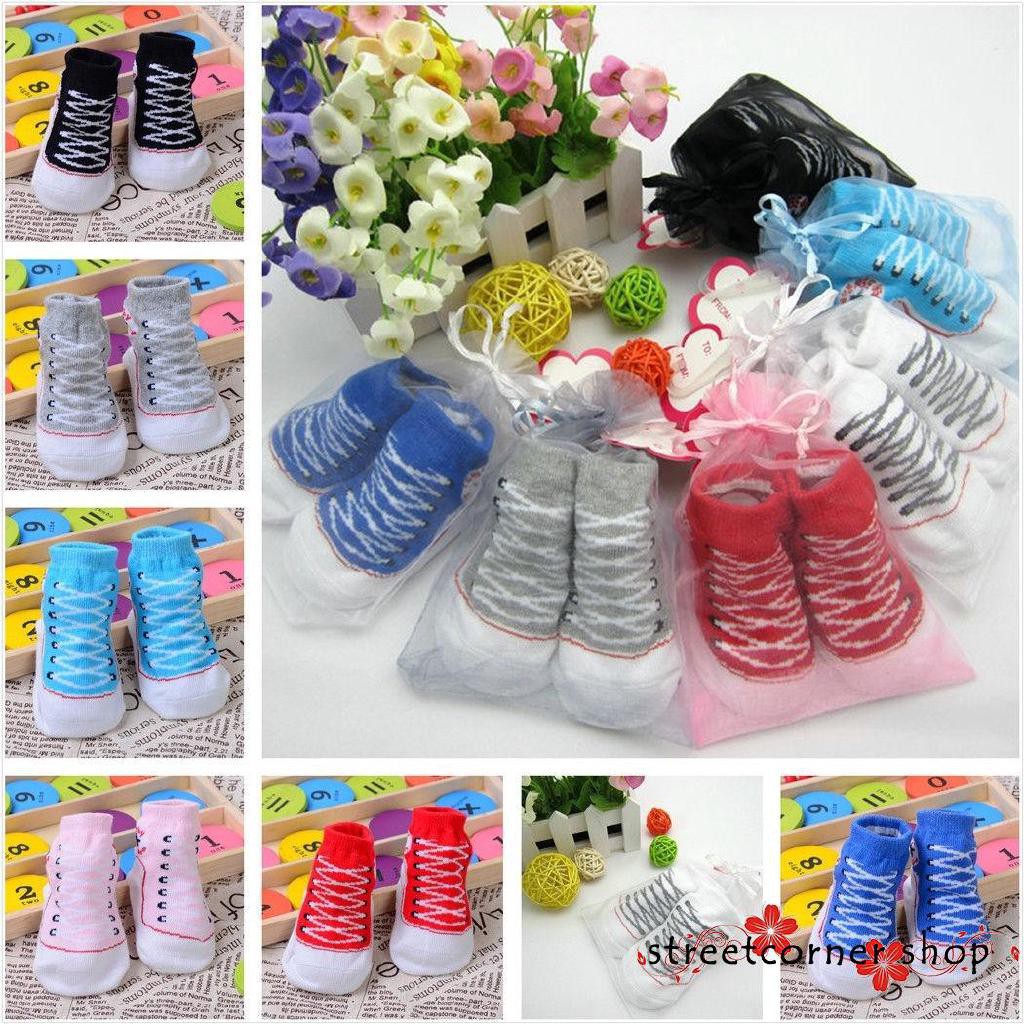 Kaos Kaki Bayi IMPORT Model Sepatu Umur 0 - 12 Bulan Anti Slip Kaos Kaki Bayi New Born - Kaos Kaki Bayi Lucu Trendy