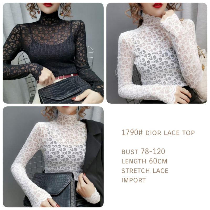Dior Lace Top 1790# Atasan Wanita Import