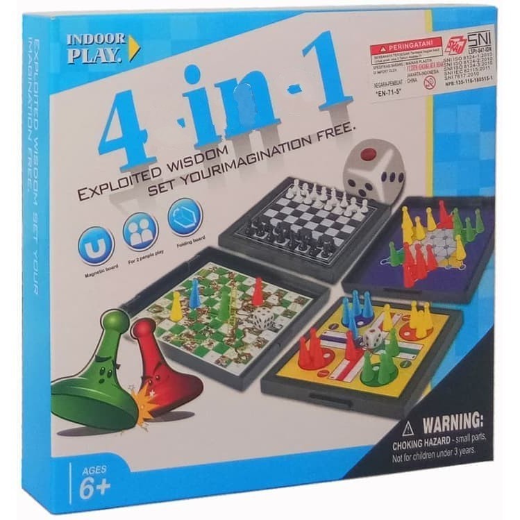 mwn.toys 4 in 1 Magnetic Board Games No.S3303