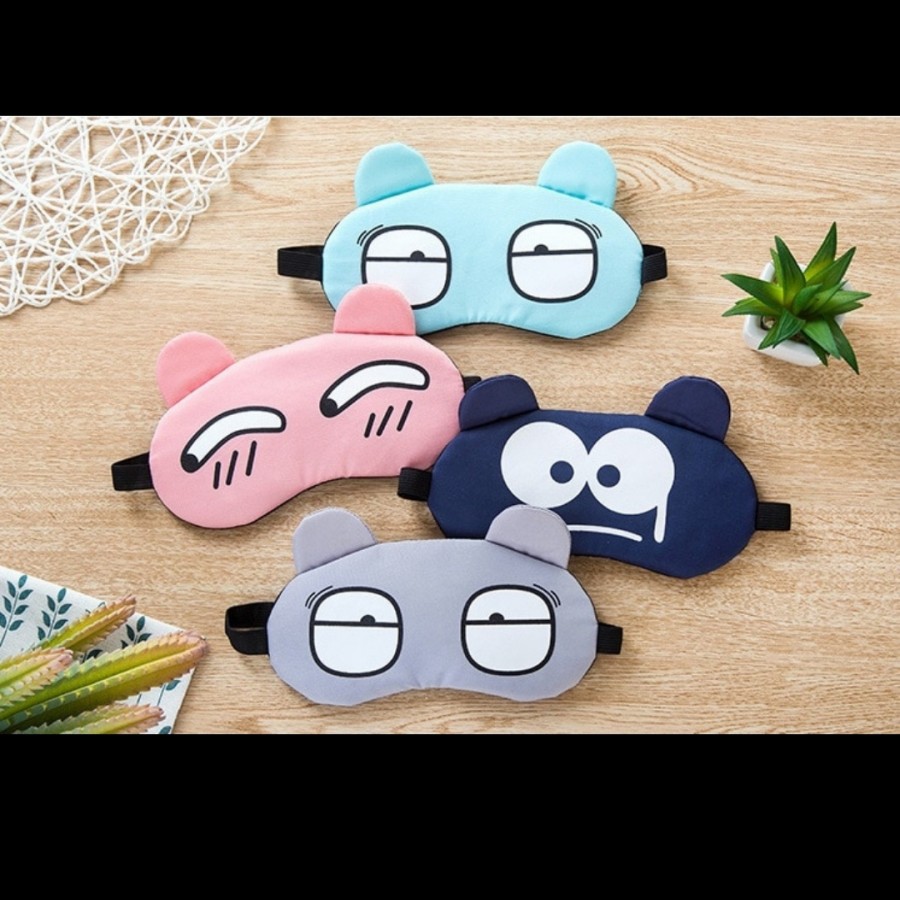 Masker korea penutup mata gel karakter emoticon lucu dingin kesehatan