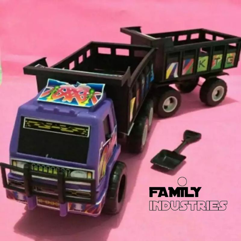 MAINAN TRUK GANDENG PENGANGKUT PASIR/MAINAN ANAK LAKI-LAKI